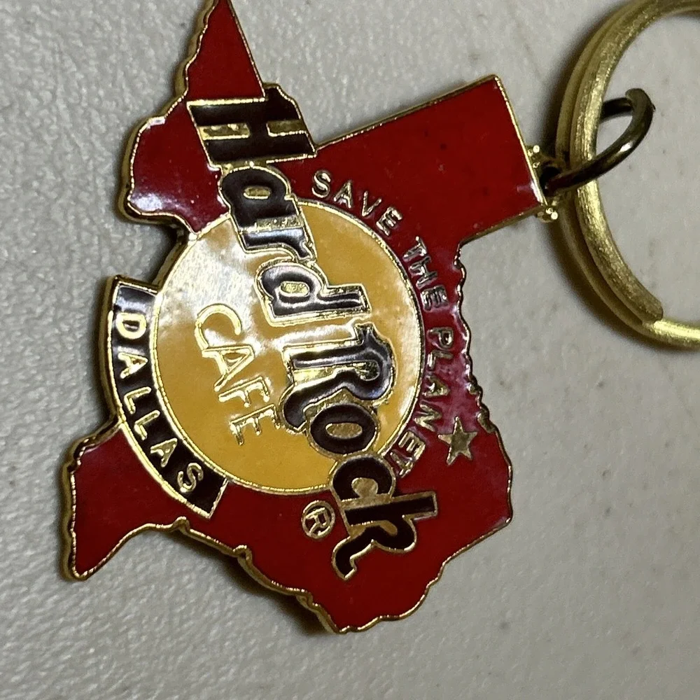 Hard Rock‎ Cafe Dallas State of Texas and Logo Keychain Keyring